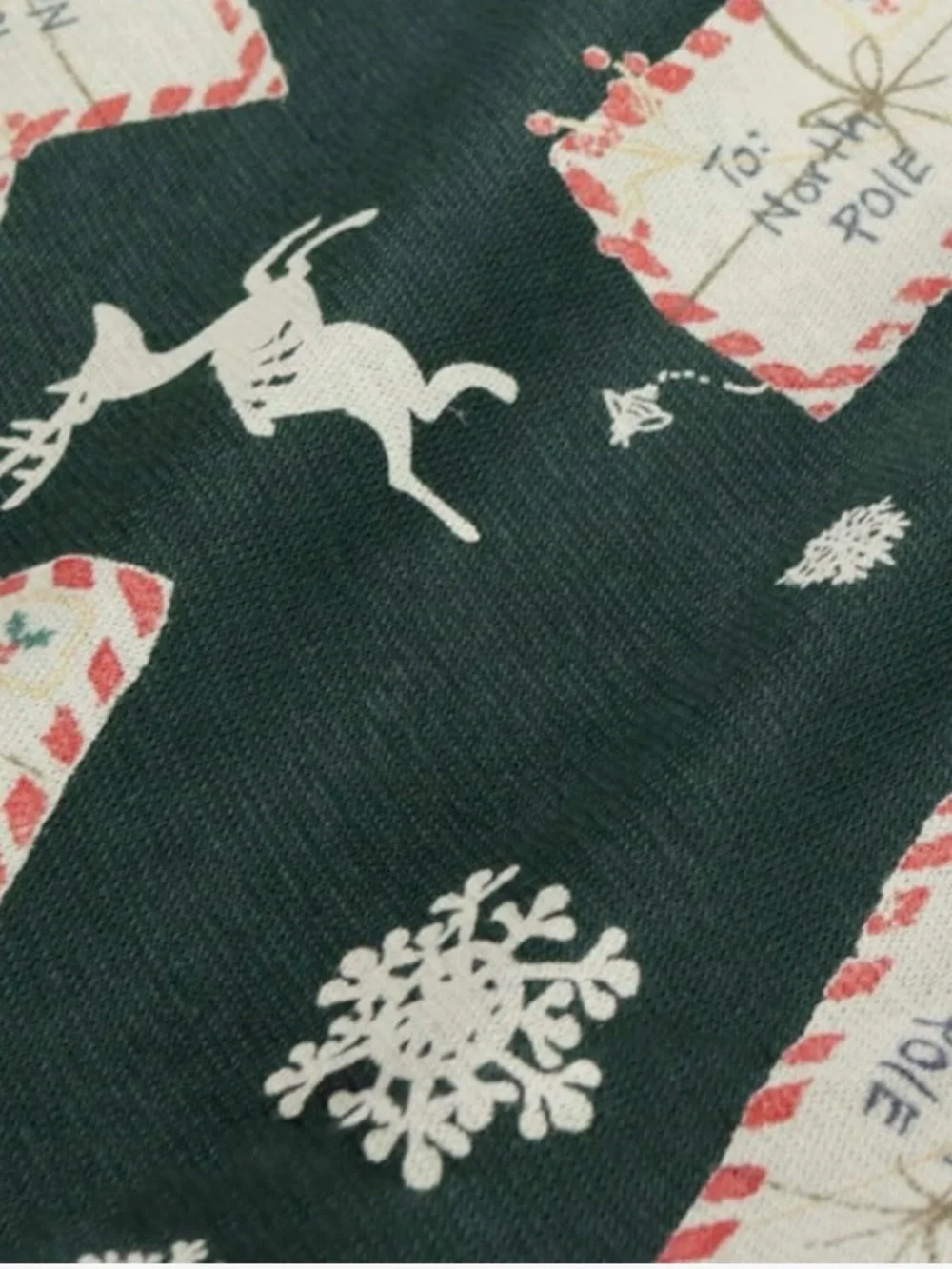 WOMENS Burts Bees - Size XXL - Letters to Santa Pajamas - Dark Green Holiday